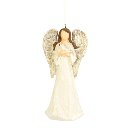 ANGEL ORNAMENT WOOD LOOK 3 ASSTED 5"H