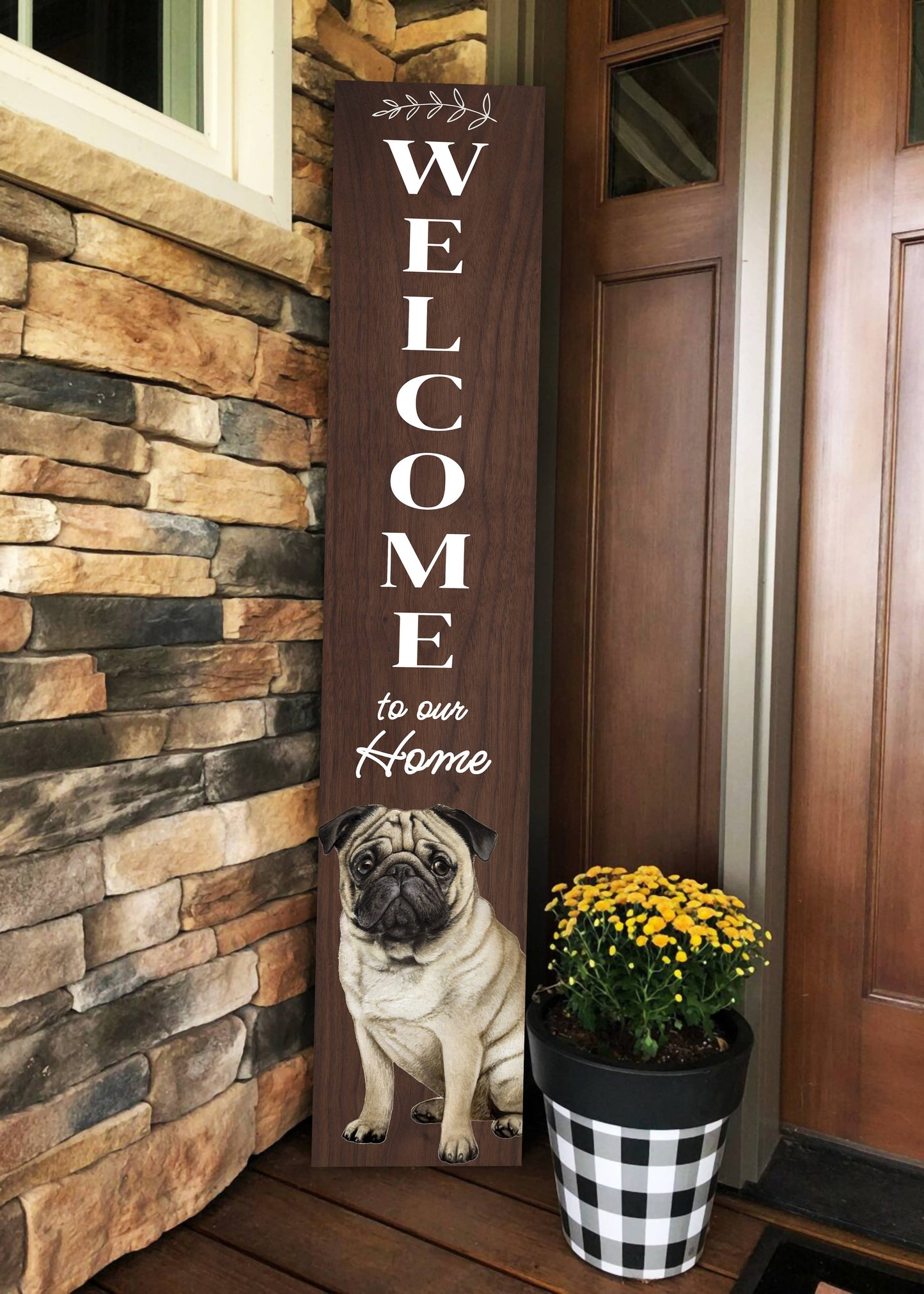 Pug Welcome sign