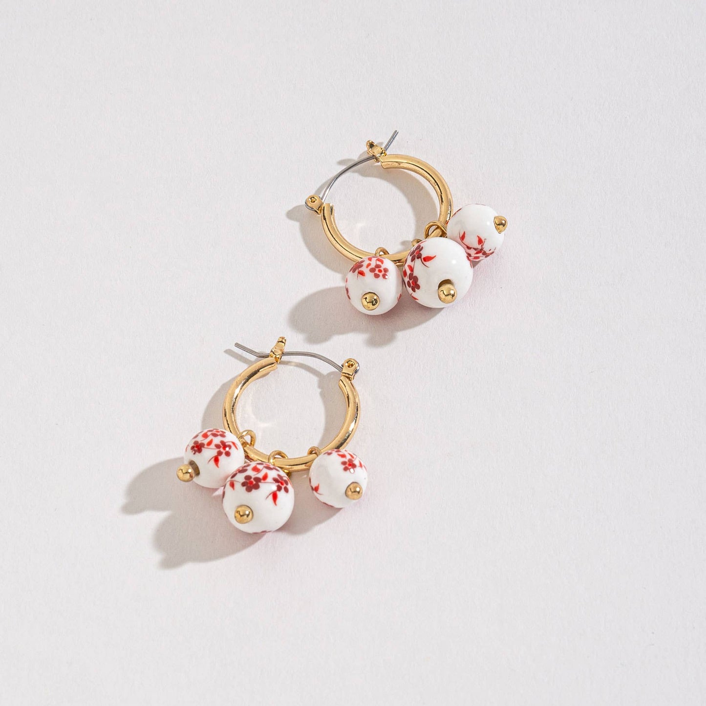 Sale - Celeste Flower Bead Hoop Earring