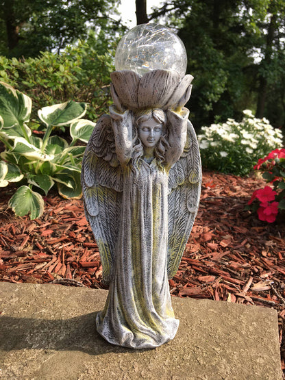 11.4" Solar Angel with Glass Ball