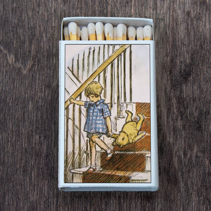 Winnie the Pooh on the Stairs Matchbox • Candle Acc •Matches