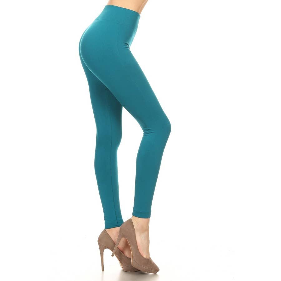 High Waist Fleece Lined Leggings with Elastic Band