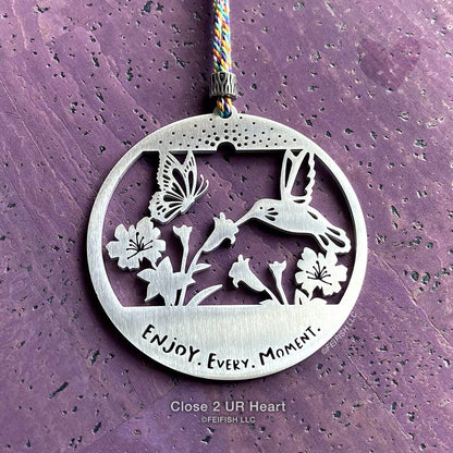 Hummingbird with Butterfly Keepsake Ornament
