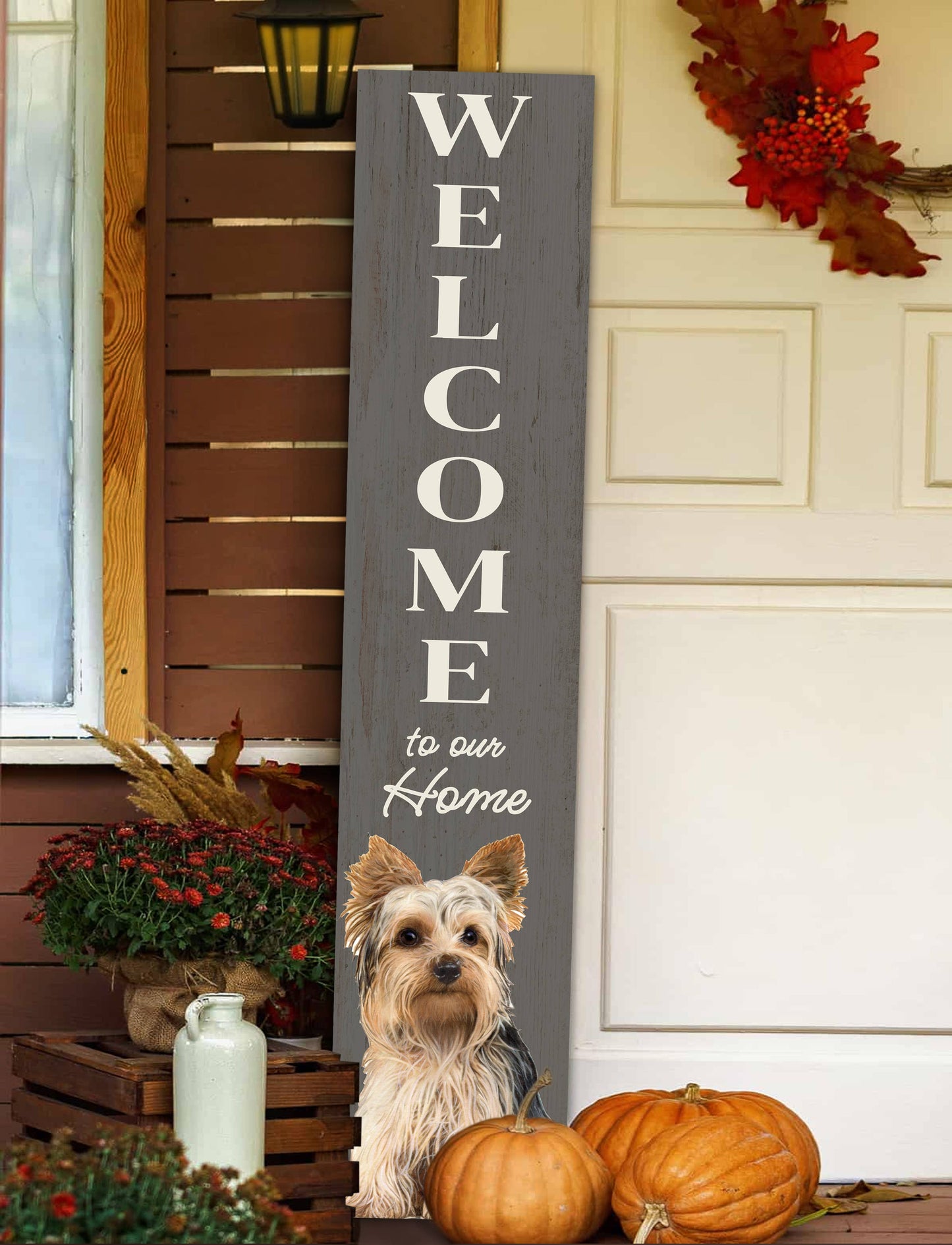 Yorkie Welcome sign