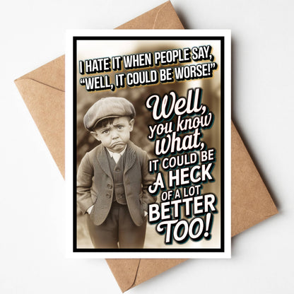 Funny Sympathy Greeting Cards with Card Display Stand