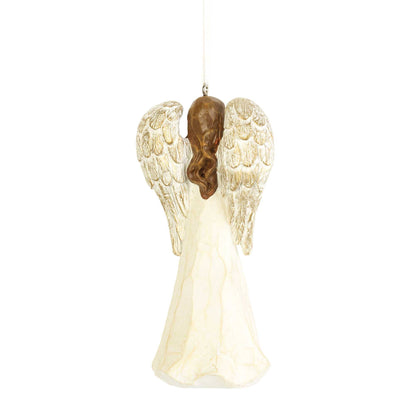 ANGEL ORNAMENT WOOD LOOK 3 ASSTED 5"H