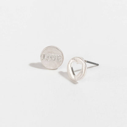 Sale - Stud Buds Cutout Heart Love Earrings