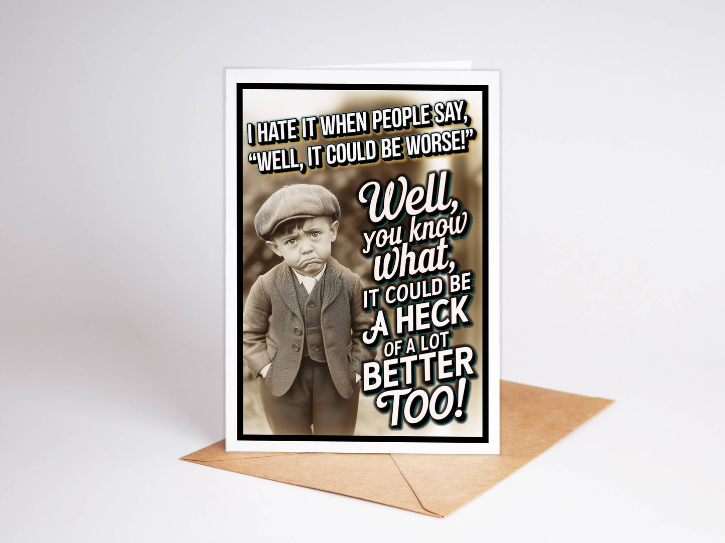 Funny Sympathy Greeting Cards with Card Display Stand