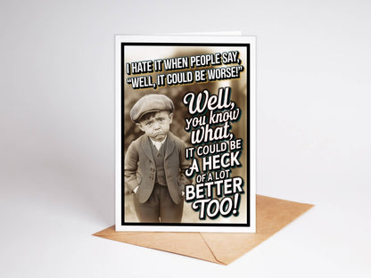 Funny Sympathy Greeting Cards with Card Display Stand