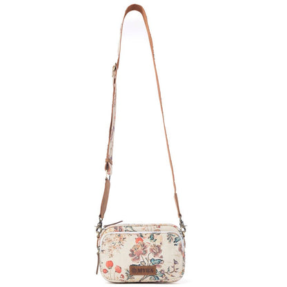 Meadow Song Cotton & Leather Crossbody Bag in Primrose Yellow