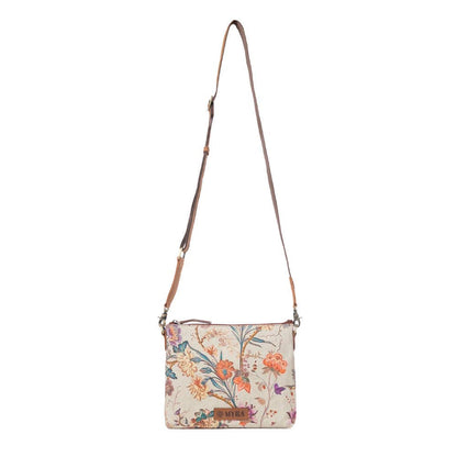 Wildflower Trail Cotton & Leather Crossbody Bag in Sunlit Bloom