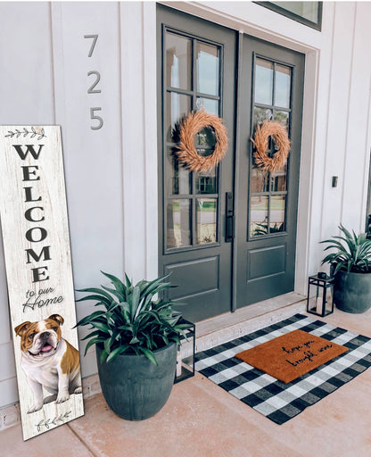 Bulldog Welcome sign