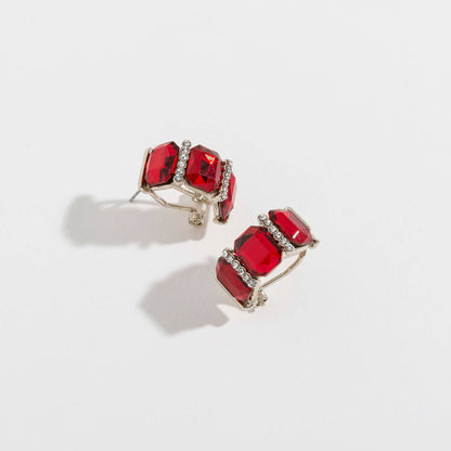 Sale - Christmas Costume Gem Hoop Earrings