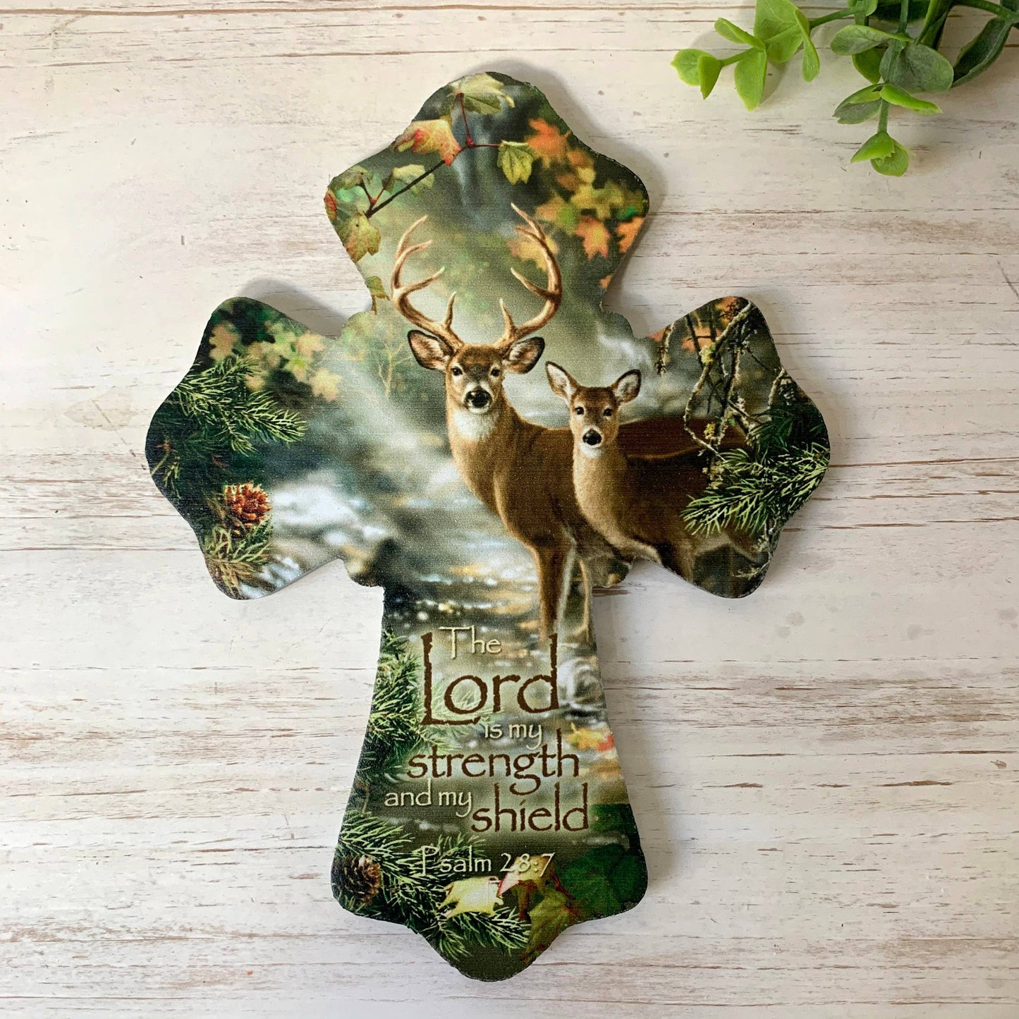 Deer Wooden Cross