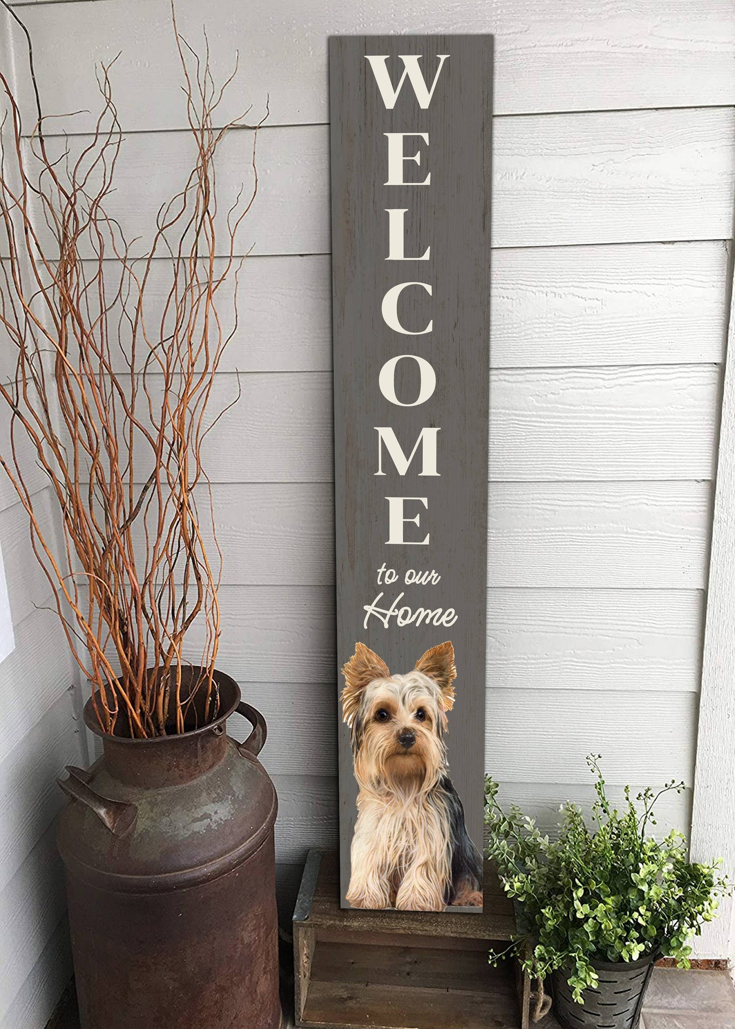 Yorkie Welcome sign