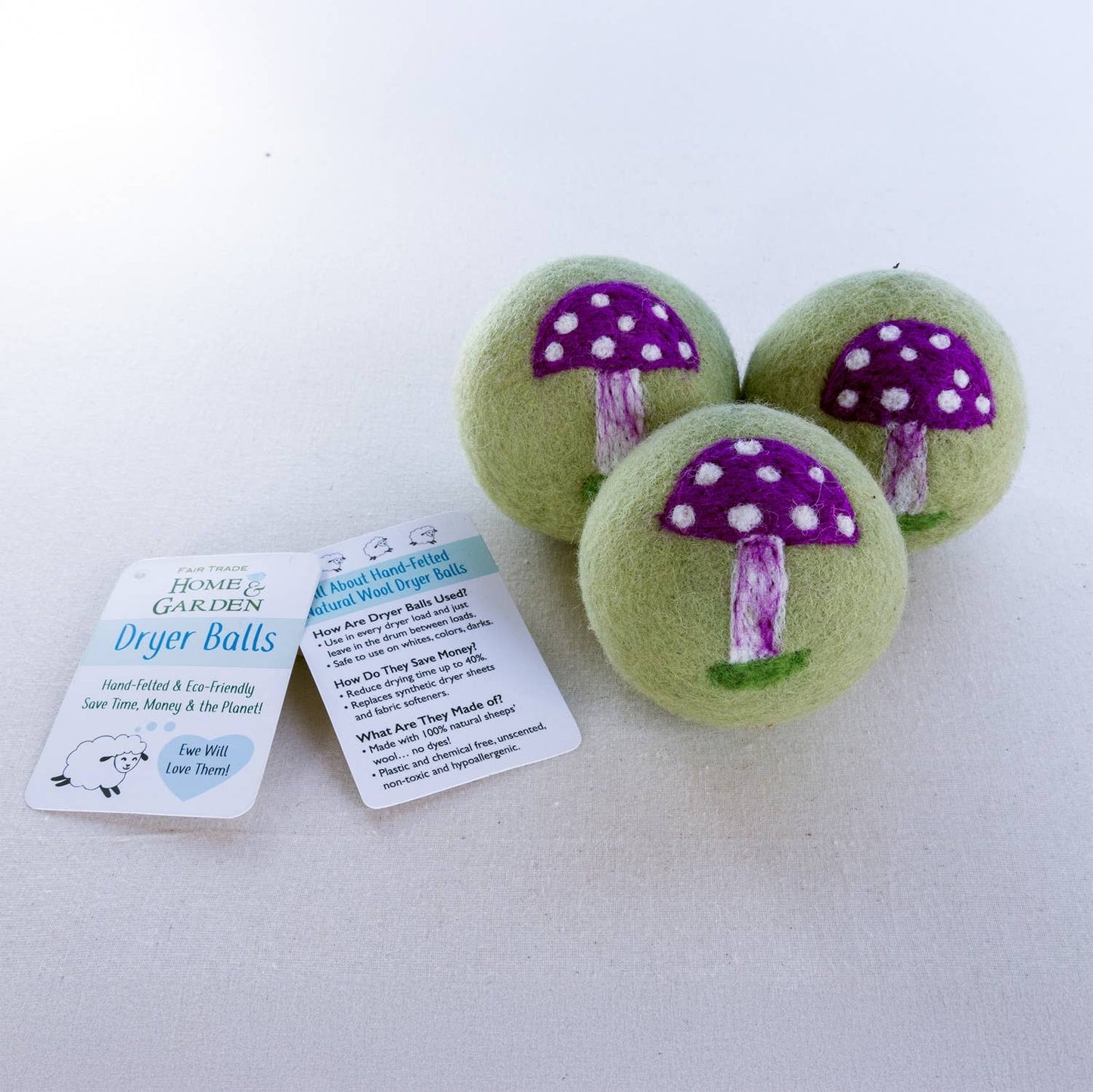Dryer Balls: Magic Mushroom, Set Of 3
