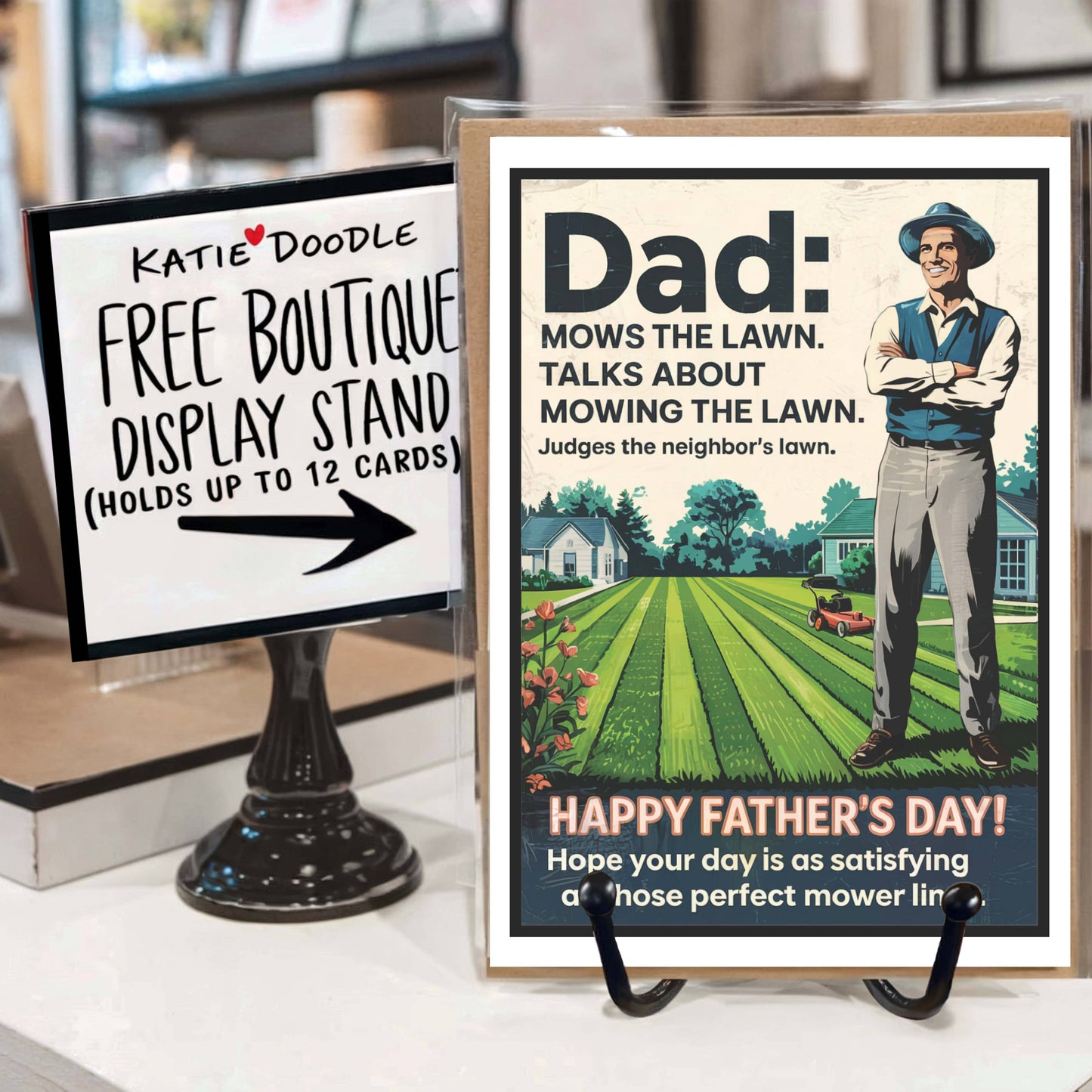 Funny Fathers Day Card | Free Display Stand | Made in USA