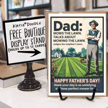 Funny Fathers Day Card | Free Display Stand | Made in USA