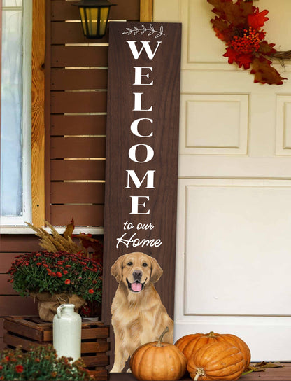Golden Retriever Welcome sign