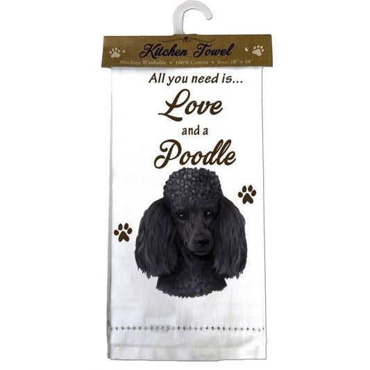 Poodle, Black Kitchen Towel